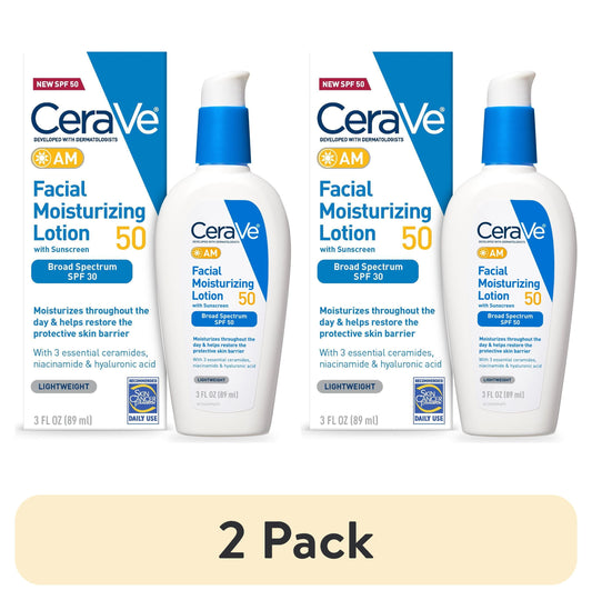 SPF 50 Moisturizing Face Lotion for Oily Skin — 2 Pack – Front Bottle Shot | Lumeal California