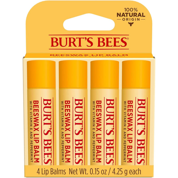 Natural Beeswax Moisturizing Lip Balm 4-Pack – Front Bottle Shot | Lumeal California