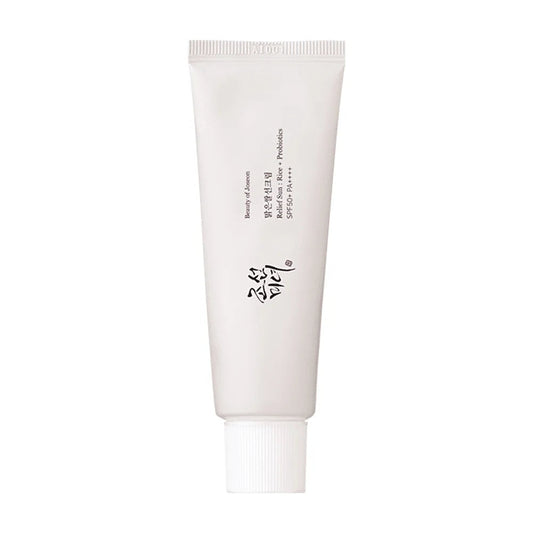 Rice & Probiotic SPF 50 Sunscreen Cream for Face Unscented – Front Bottle Shot | Lumeal California