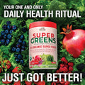 Organic Super Greens Berry Powder with Size & Scale Reference Shot