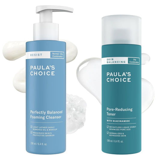 Foaming Facial Cleanser + Pore-Reducing Toner for Oily Skin – Front Bottle Shot | Lumeal California