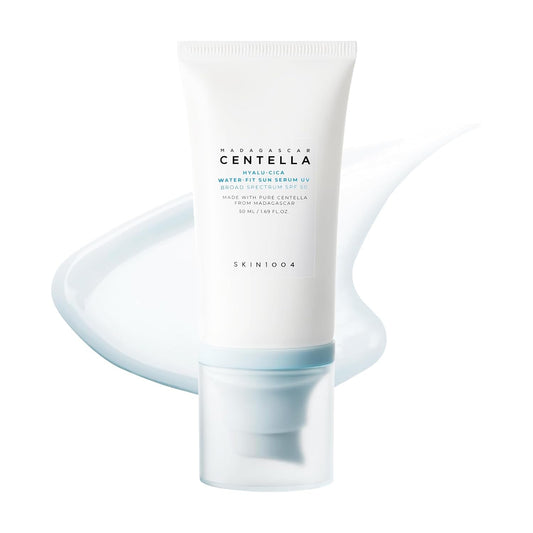 Centella SPF 50 Sunscreen Serum with Hyaluronic Acid No White Cast – Front Bottle Shot | Lumeal California