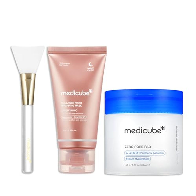 Glass Skin Duo | Pore Pads & Collagen Overnight Mask Set – Front Bottle Shot | Lumeal California