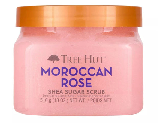Moroccan Rose Sugar Body Scrub with Shea Butter 18 Oz – Front Bottle Shot | Lumeal California